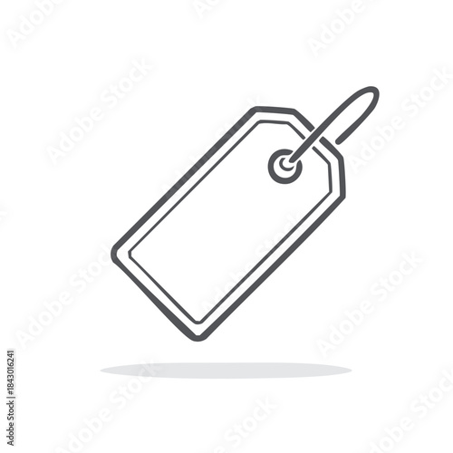 Simple tag outline represents value pricing and shopping at the store for promotional sale offers online or offline