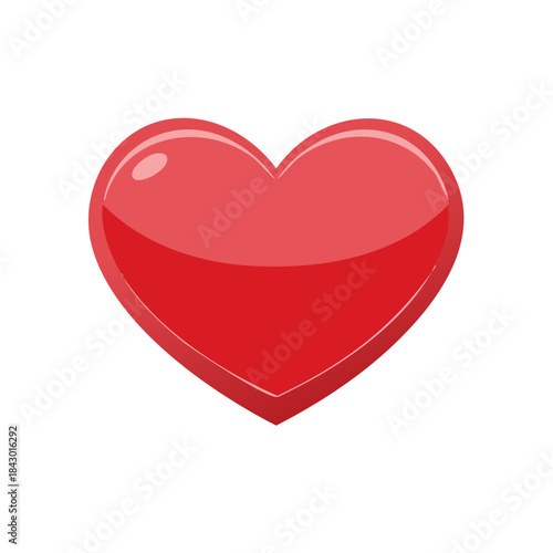 Isolated shiny red heart graphic symbolizing love romance and passionate emotion