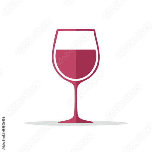 Elegant wine glass filled with a red liquid illustration, perfect for wine tasting or vineyard concept