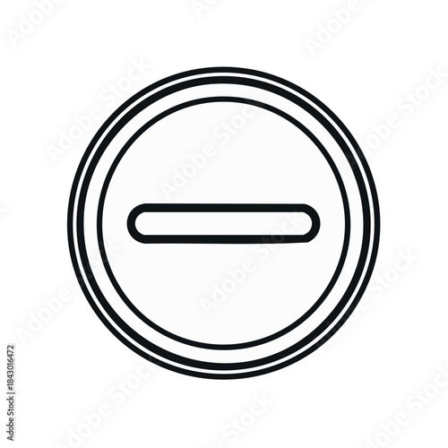 Subtraction symbol in a circle, minimalistic minus sign icon illustration, design for math, remove or delete features, black outline