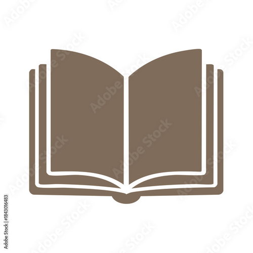 Open Book Illustration with Facing Pages for Reading, Learning, Knowledge and Education Projects
