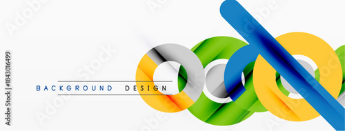 Abstract colorful lines create dynamic background. Modern design elements suggest innovation, energy, visual appeal. Simple, clean aesthetic.