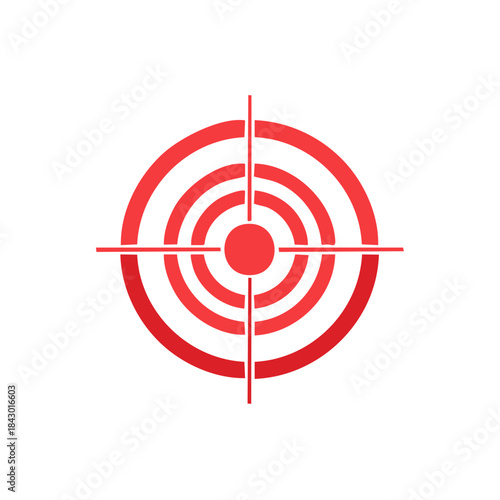 Red Target with Crosshairs - Bullseye Precision for Accuracy, Success, Aiming, and Goal Achievement