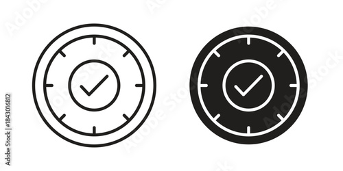 Time check icon pictogram in trendy outline style. icon, sign or symbol.
