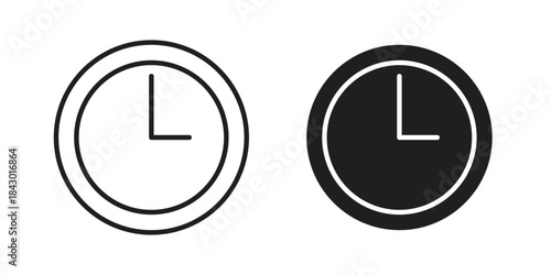 Time clock icon pictogram in trendy outline style. icon, sign or symbol.