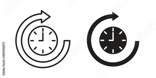 Time forward icon pictogram in trendy outline style. icon, sign or symbol.