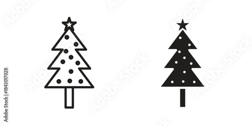 Tree christmas icon pictogram in trendy outline style. icon, sign or symbol.