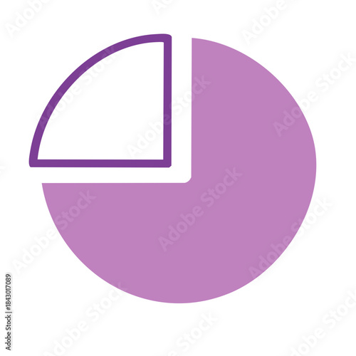 Simple Pie Chart Diagram Icon Illustration representing Data Analysis