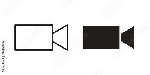 Video camera icon pictogram in trendy outline style. icon, sign or symbol.