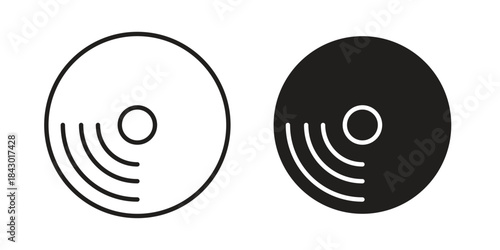 Vinyl icon pictogram in trendy outline style. icon, sign or symbol.