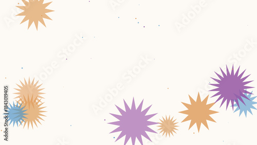 Colorful spiky starburst shapes on white