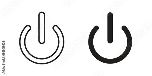 Power icon in filled, thin line, stroke style for website and apps