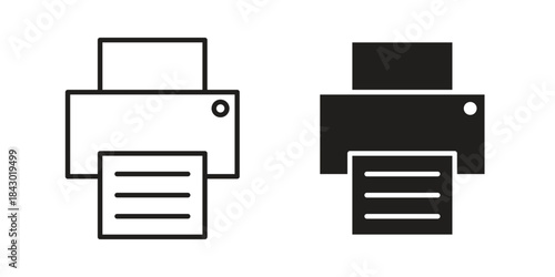 Printer icon in filled, thin line, stroke style for website and apps