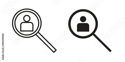 Recruitment icon in filled, thin line, stroke style for website and apps