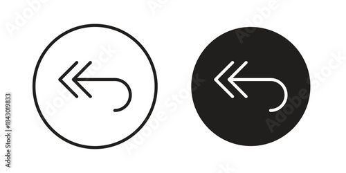 Reply icon in filled, thin line, stroke style for website and apps