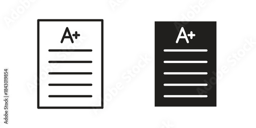 Report card icon in filled, thin line, stroke style for website and apps