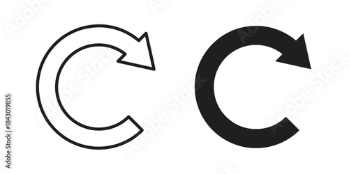 Repeat icon in filled, thin line, stroke style for website and apps