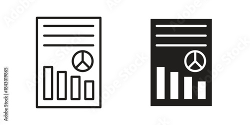 Report icon in filled, thin line, stroke style for website and apps