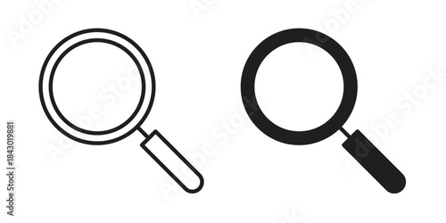 Research icon in filled, thin line, stroke style for website and apps
