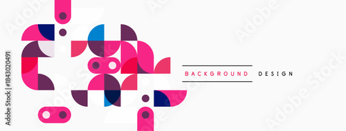 Abstract geometric shapes, pink, blue, purple hues. Modern design element for backgrounds, presentations. Clean, minimalist aesthetic.