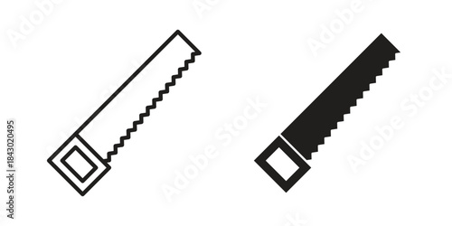 Saw icon in filled, thin line, stroke style for website and apps