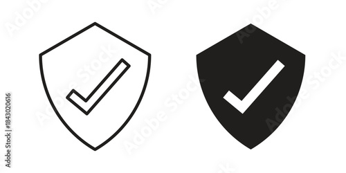 Security icon in filled, thin line, stroke style for website and apps