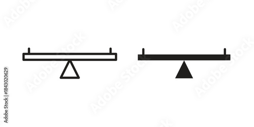 Seesaw icon in filled, thin line, stroke style for website and apps