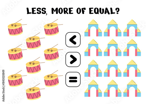 Visual Counting Game with Musical and Building Toys