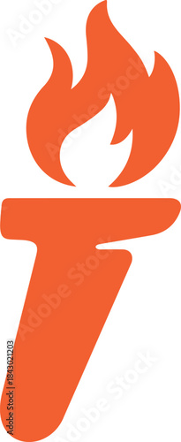 Torch Flame Symbol Inspirational Logo Design