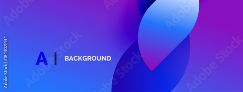 Abstract gradient background. Blue, purple hues dominate design. Text reads AI BACKGROUND in white. Minimalist aesthetic.