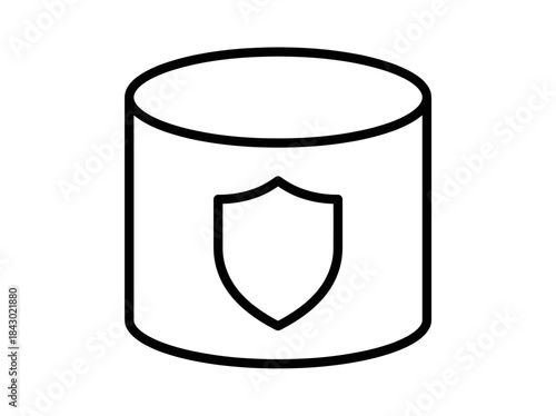 Database Security Shield Icon Vector Illustration.