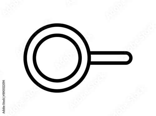 Simple Line Art Icon of a Frying Pan.