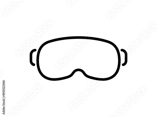 Simple Outline Icon of Virtual Reality Headset Device.