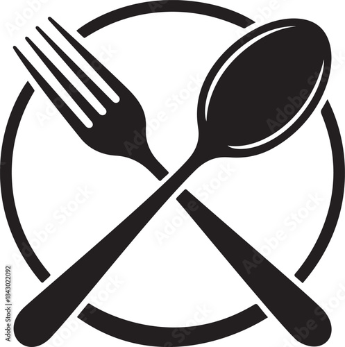 Minimal Fork and Spoon Food Logo