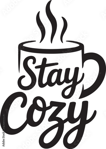 Warm Cozy Coffee Cup Typography Logo