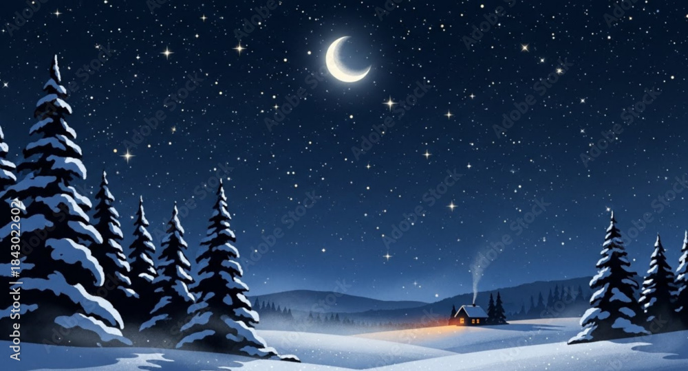 Naklejka premium winter landscape with trees