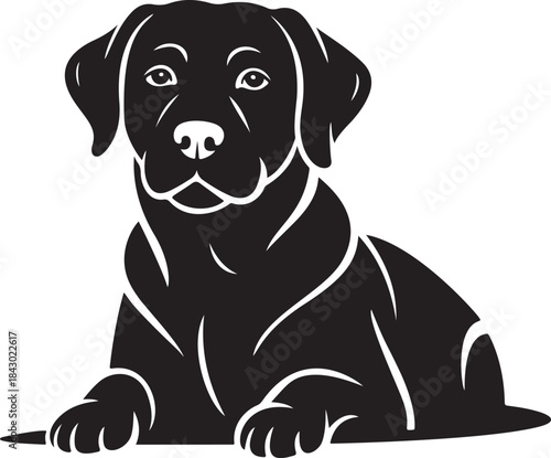 Sitting Dog Silhouette – Cute Pet Puppy Vector Illustration