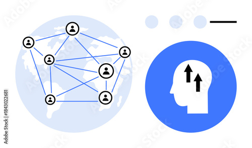 Networking concept. Networking connects global individuals for collaboration and communication. Networking enhances personal growth and teamwork. For technology, learning, teamwork, innovation