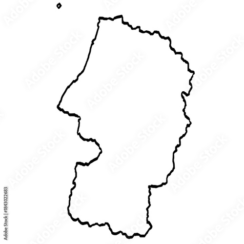 山形県地図 筆タッチ 和風 東北 東日本 / A brushstroke map of Yamagata Prefecture