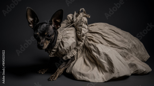 Fashion Pet Portrait with Dramatic Lighting

