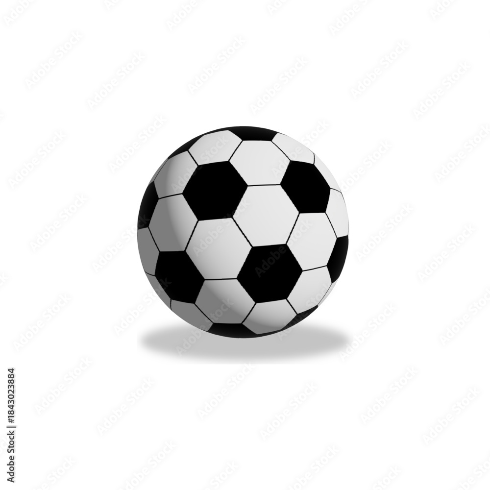 Naklejka premium Black and white soccer ball illustration