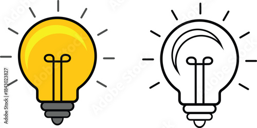 Light bulb idea icon set