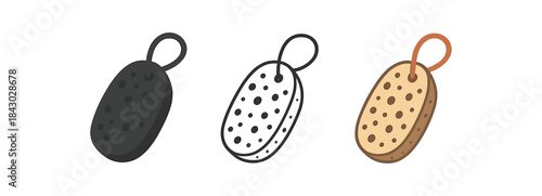 self care icons one flat solid monochrome one thin black outline black and white one full color flat icon pumice stone