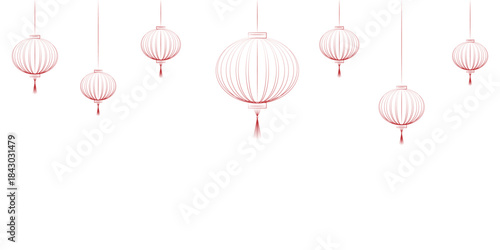 Chinese lantern vector. Decorative Chinese lantern drawing. Vector illustration Asian lamp for Chinese New Year