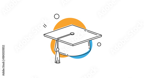 Graduation cap icon embodies academic achievement celebration of learning and the transition to new opportunities for students and graduates everywhere.