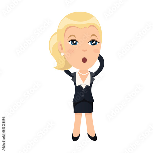 Cartoon Businesswoman Character Set – Professional Female Office Worker Illustration