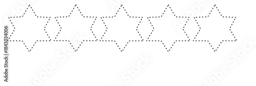 Repeating Star Outline Tracing Pattern

