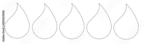 Teardrop Curved Outline Tracing Pattern
