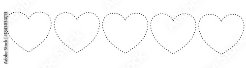 Repeating Heart Shape Line Pattern
