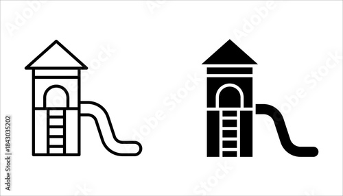 Playground icon set, of vector icons isolated on a white background.